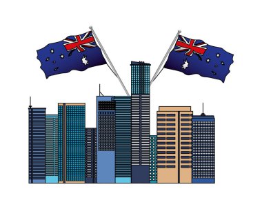 bayraklar nation ile Avustralya şehir