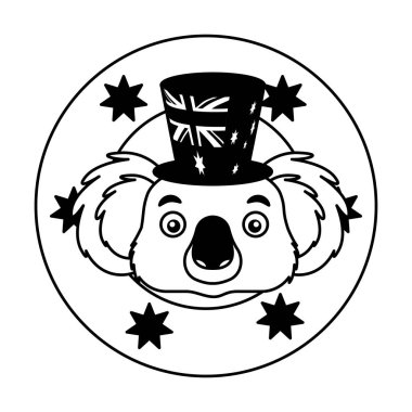Koala şapka Avustralya bayrağı amblemi