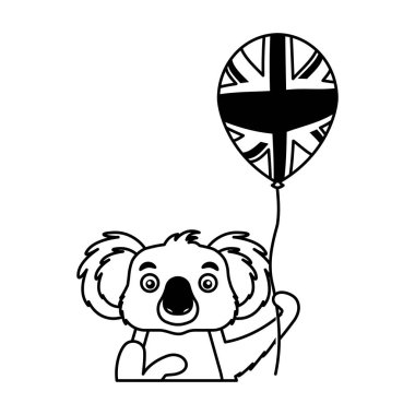şapka ve balon Avustralya kutlama Koala