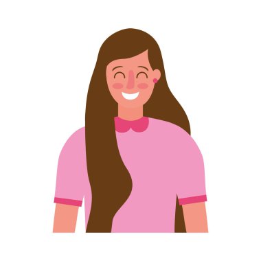 Beyaz arkaplandaki portre kadını