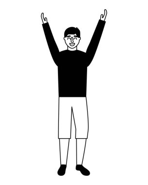 adam ayakta karakter beyaz arka plan üzerinde