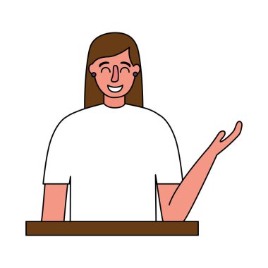 Beyaz arkaplandaki portre kadını