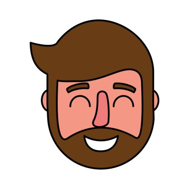 Adam yüz beyaz arka plan üzerinde mutlu