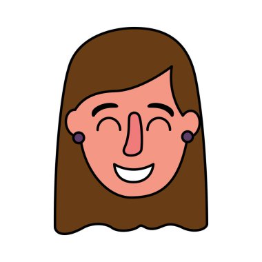 beyaz zemin üzerinde gülümseyen kadın yüz