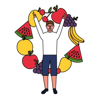 adam silah ve meyve sağlıklı gıda