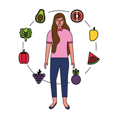 meyve ve sebze sağlıklı gıda kadınla