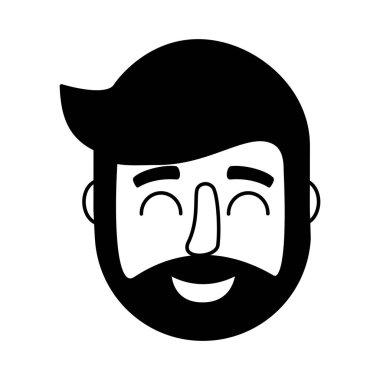 Adam yüz beyaz arka plan üzerinde mutlu