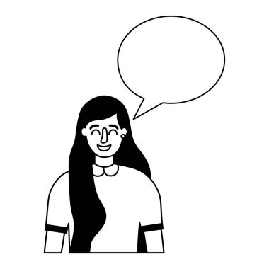 Kadın portre konuşma balonu