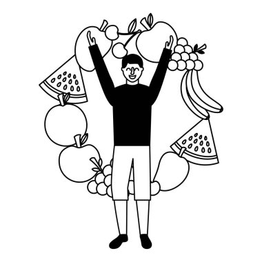 adam silah ve meyve sağlıklı gıda