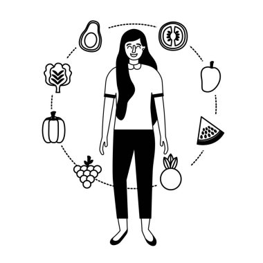 meyve ve sebze sağlıklı gıda kadınla