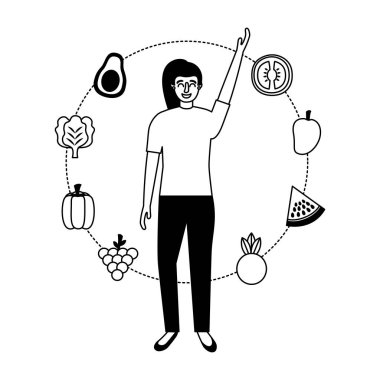 meyve ve sebze sağlıklı gıda kadınla