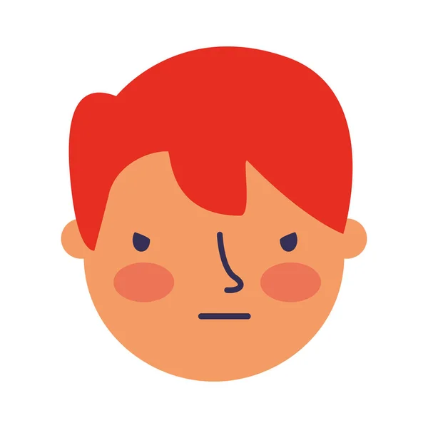 Boy face sad expression gesture — Stock Vector