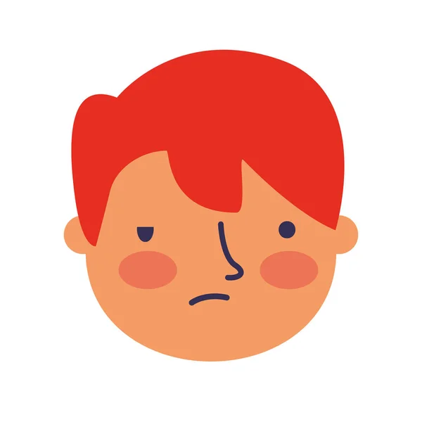 Boy face sad expression gesture — Stock Vector