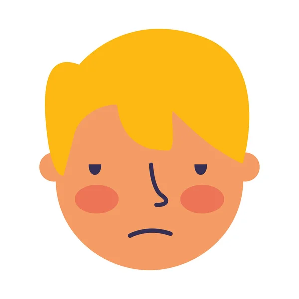 Boy tvář smutný výraz gesto — Stockový vektor