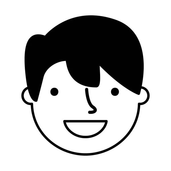 Sonriente expresión chico cara feliz — Vector de stock