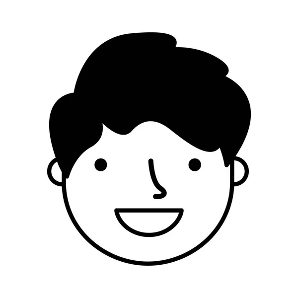 Sonriente expresión chico cara feliz — Vector de stock