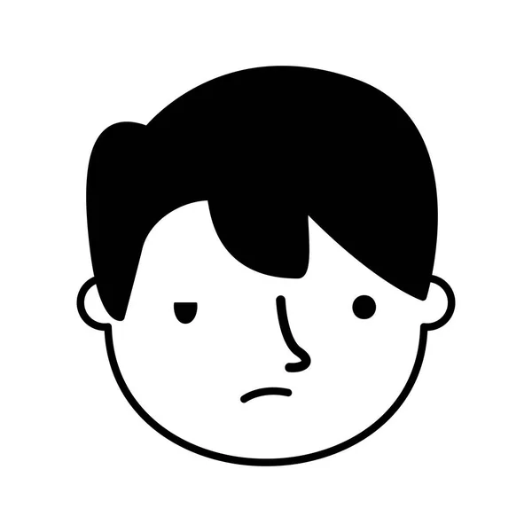 Boy tvář smutný výraz gesto — Stockový vektor