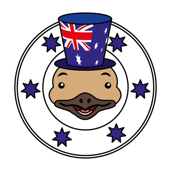 EMU hoed Australische vlag embleem — Stockvector