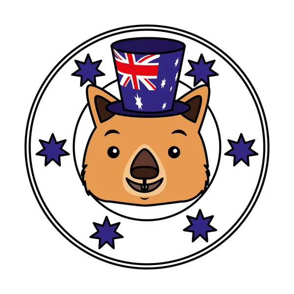Wombat şapka Avustralya bayrağı amblemi