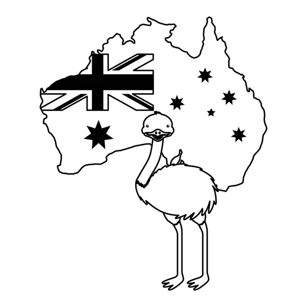 ΟΝΕ με καπέλο σημαία της Αυστραλίας χάρτη — Διανυσματικό Αρχείο