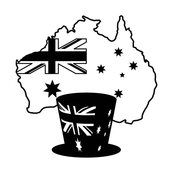Australische vlag kaart — Stockvector
