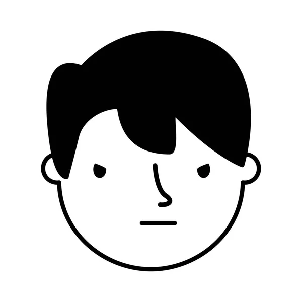 男孩面对悲伤的表情手势 免版税图库插图