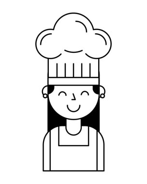 Şef kız portre şapka ile