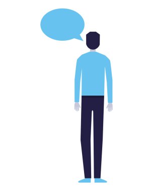 adam konuşma balonu konuşmak beyaz arka plan