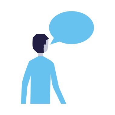 adam konuşma balonu konuşmak beyaz arka plan