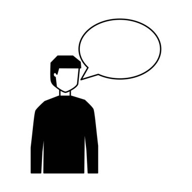 adam konuşma balonu konuşmak beyaz arka plan