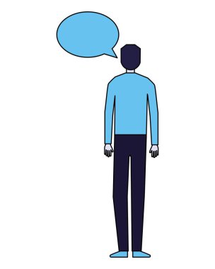 adam konuşma balonu konuşmak beyaz arka plan