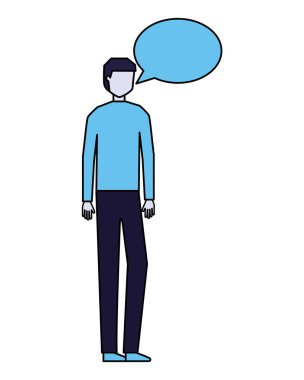 adam konuşma balonu konuşmak beyaz arka plan vektör çizim