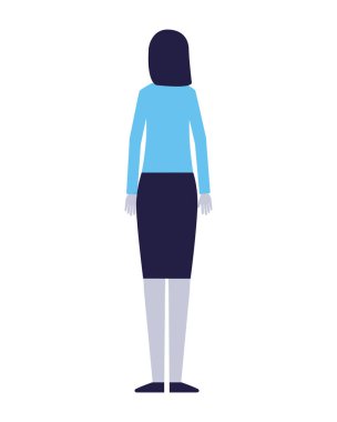 Beyaz arka plan üzerinde kadın karakter