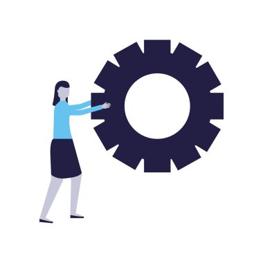 Dişli iş tutan iş kadın