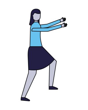 Beyaz arka plan üzerinde kadın karakter