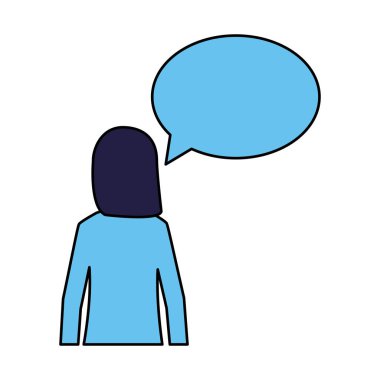 kadın konuşma balonu konuşmak beyaz arka plan