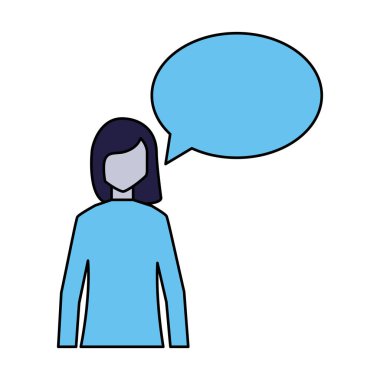 kadın konuşma balonu konuşmak beyaz arka plan