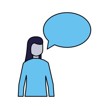 kadın konuşma balonu konuşmak beyaz arka plan