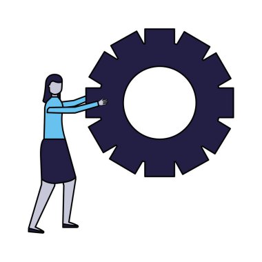 Dişli iş tutan iş kadın