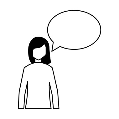 kadın konuşma balonu konuşmak beyaz arka plan