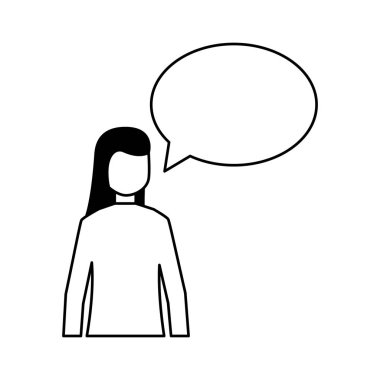 kadın konuşma balonu konuşmak beyaz arka plan