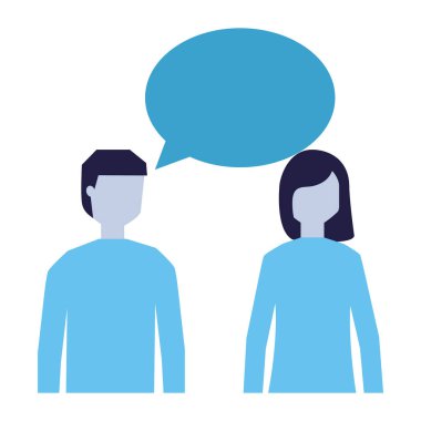 adam ve kadın konuşma balonu söz