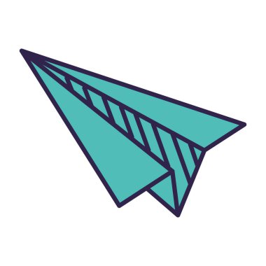 Beyaz arka plan üzerinde uçan kağıt uçak