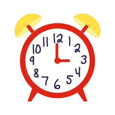 çalar saat kaynağı beyaz arka plan vektör çizim üzerinde