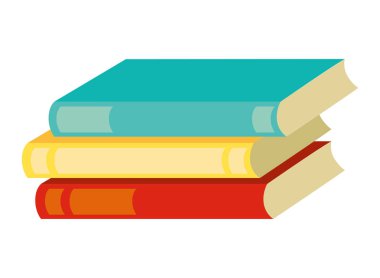 Beyaz arka plan üzerinde yığın kitap kaynağı