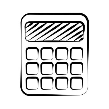 hesap makinesi doodle beyaz arka plan üzerinde
