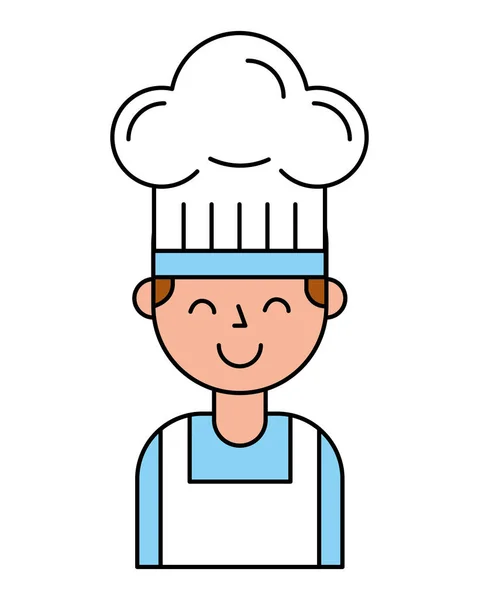 Personagem menino chef com chapéu — Vetor de Stock