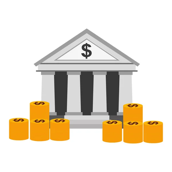 Zakelijke gestapeld munten bankgeld — Stockvector