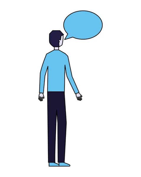 Man speech bubble talk white background — Stock Vector