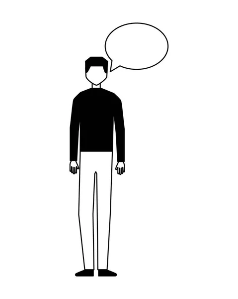 Homme parole bulle parler fond blanc — Image vectorielle
